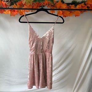 Forever 21 pink velvet romper size medium